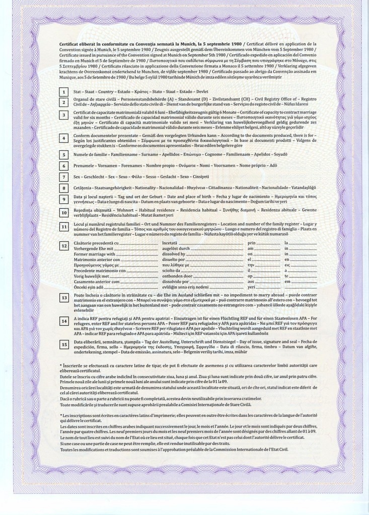 Information about matrimonial responsibility. Moldova, Kishinev